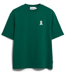 ARMEDANGELS Damen Heavyweight T-Shirt aus recyceltem Baumwoll Mix Iconic Å TARJAA Loose Fit Emerald Green