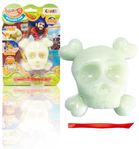 MAGIC DOUGH Digging Fun Pirate - Piraten Knete Schatzsuche – DIY Kinder Bastelset mit Armband, Perlen & Grabungswerkzeug ab 5 Jahre