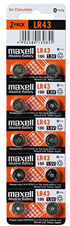 Maxell Battery LR 43 1.5, 2 pack