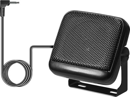 Eagle Communication Extension External Speaker With 2.5 Mylar Cone, Swivel Fixing Bracket, Floor or Wall Mount, 3.5mm Jack 1.8m Lead Black, for CB and Ham Radio, Scanners,