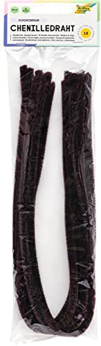 folia 77885 - Chenilledraht, Pfeifenputzer, 10 Stück in braun, Durchmesser 8 mm und 50 cm lang, ideal für Kinder zum Basteln und Gestalten von Tieren, Figuren und anderen Formen