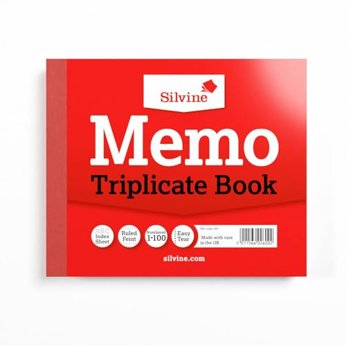 Silvine Triplicate Invoice Book - Numbered 1-100 with index sheet (210 x 127mm) [Pack of 6]