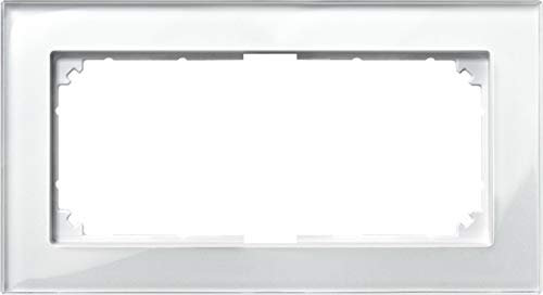 Merten 487819 M-PLAN-Echtglasrahmen, 2fach ohne Mittelsteg, Brillantweiß