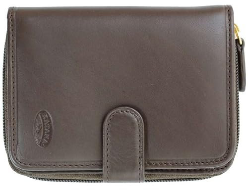 Katana - Portefeuille Femme en Cuir - Marron foncé - 12,5 x 9,5 x 2,5 cm