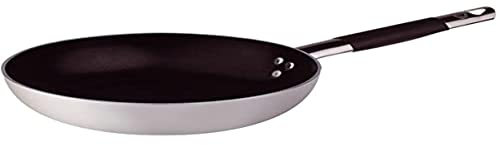 Pentole Agnelli, ALSC111BBSC28, Padella Svasata Bassa con 1 Manico Tubolare in Acciaio Inossidabile ”Cool”, Alluminio, Argento