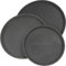 Set of 3 11 14 16 Round Black Plastic Non-Slip Trays