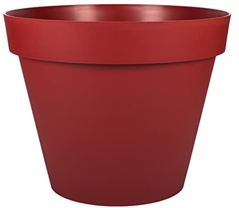 EDA Pot de Fleur Rond Toscane - O 60 x H 47 cm - 76 L - Rouge Rubis
