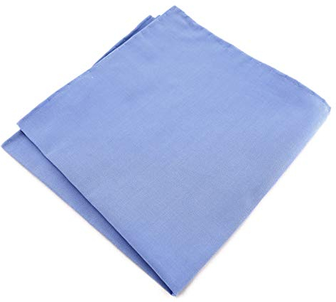 Blick Baumwoll-Einstecktuch blau einfarbig - Einstecktuch 30 x 30 cm - 100% Baumwolle - handrolliert