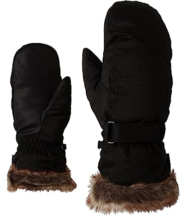 Ziener Damen KEM MITTEN lady glove Ski-handschuhe / Wintersport |warm, atmungsaktiv, schwarz (black-Stru), 6.5