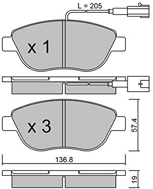 metelligroup 22-0322-0 Bremsbeläge, Made in Italy, Ersatzteile für Autos, ECE R90-zertifiziert, Kupferfrei