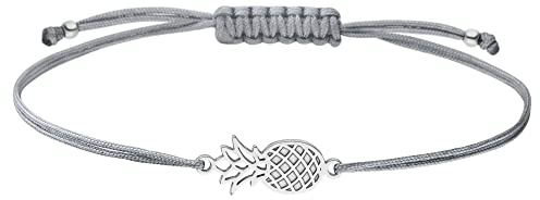 ANANAS Armband Damen 925 Silber Textilschmuck