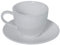 DRW Set de 6 Tazas de té con Plato de Porcelana y con Caja de Regalo en Blanco Taza 10,5x8cm Plato 6,5cm