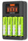 Chargeur Piles Rechargeables AA et AAA avec 4 Piles AA Minh Rechargeables incluses | 100% PEAKPOWER | Chargeur Rapide avec USB 4 emplacements + 4 Piles AA Minh pré-chargées - Haute capacité