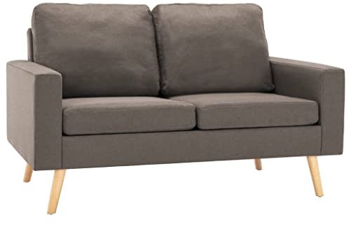 vidaXL Sofa 2-Sitzer Zweisitzer Loungesofa Stoffsofa Polstersofa Sitzmöbel Polstermöbel Designsofa Wohnzimmersofa Taupe Stoff Holzrahmen