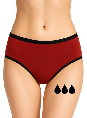 NoBlood – Periodenslip Baumwolle Starke Blutung (Mohina, Rote, S) | Bequem & schützend: Saugfähige Periodenunterwäsche, die perfekt passt. 95% Baumwolle.