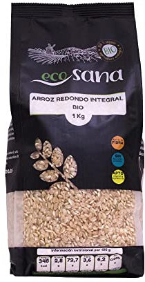 Drasanvi ECOSANA ARROZ REDONDO INTEGRAL CERTIFICADO BIO by - Aporte de fibra - VEGANO - SIN GLUTEN - 500g