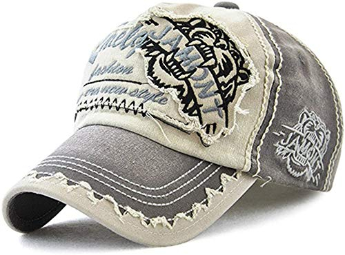 AVASAGS Baseball Kappe für Männer und Frauen, Vintage Baseballmütze Basecap Baseballcap, Outdoor Freizeit Einstellbare Retro Mützen Caps Kappe (B-Grau)