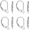 TOAOB 16 Stück 925 Sterling Silber Hebel Zurück Ohrhaken Französische Ohrringhaken D Form 16x10mm Silberton für Schmuckherstellung
