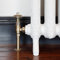 Castrads Chatsworth Thermostatic Traditional Radiator Valve & Lockshield Set (Antique Brass + 130mm Pipe Shrouds)