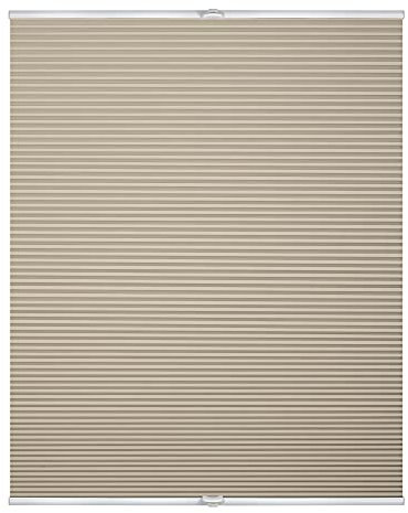 Lichtblick Thermo-Plissee Klemmfix, ohne Bohren, verspannt, Wabenplissee, Blickdicht, Hitzeschutz, Klemmträger, Energie und Heizkosten sparen Creme,110 cm x 130 cm (B x L)
