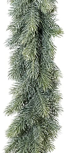 creativ home Künstliche BLAUTANNENGIRLANDE, GEEIST ca. 180 cm. Tannengirlande mit ca. 120 Spritzguss Tannen- Trieben. GEFROSTET, Grün