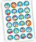 24 Aufkleber Adventskalender Zahlen Fest Weihnachten Aufkleber Sticker DIY Fuchs Fox