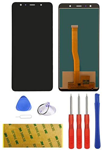 Ersatz Kompatibel für Samsung Galaxy A7 2018 A750N A750F A750FN Display LCD Schwarz Touchscreen Digitizer Bildschirm Glas Assembly Werkzeuge Reparatur Set Kit Klebeband Adhesive (ohne Rahmen)