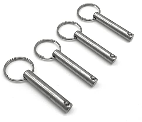 Perno de seguridad 8 x 46 mm (4 unidades) con cierre de bola y anillo, pasador de pasador, perno de bloqueo de bola, perno de anillo, de acero inoxidable, pasador de horquilla, pasador de pasador