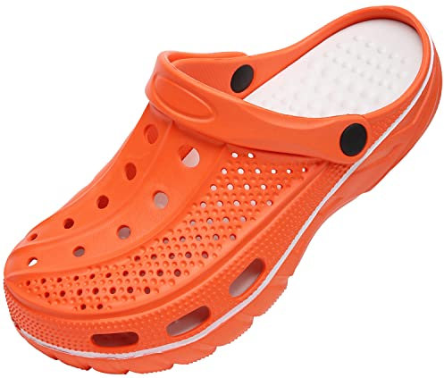 ChayChax Uomo Donna Zoccoli e Sabot Supporto per Arco Plantare Estive Ciabatte Sandali da Spiaggia Mare Giardino, Arancia, 38/39 EU (Produttore 260)