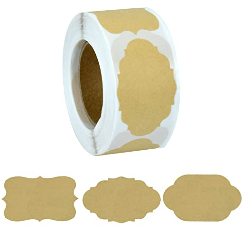 300 Pcs Gift Tags for Christmas, Kraft Labels, DIY Blank Stickers Labels for Handmade Decorative, Mason, Jam Jars, Scrapbook Accessories(Style B)