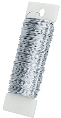 Florist Silver Wire for Christmas Wreath Making, 22 Gauge Flexible Paddle Binding Wire for Crafting, Wedding Garland, Bouquets, Plants, DIY Flower Arrangements