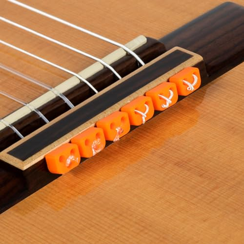 Alba Guitar Beads Klassik Flamenco Akustik Gitarre Beads in Orange glänzend für Nylonsaiten
