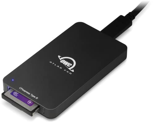 OWC Atlas FXR - Lector de Tarjetas CFexpress Thunderbolt (USB-C) + USB 3.2 (10Gb/s), CFexpress Tipo B ultracompacto y universalmente Compatible para DIT, fotógrafos, videógrafos y Creadores