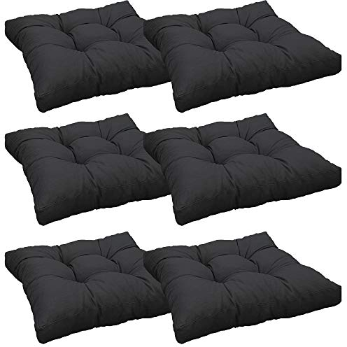 NYVI Loungekissen SmartLounge 6X Sitzkissen 60x60 cm Anthrazit - Wasserabweisende Auflagen für Indoor und Outdoor - Stuhlkissen für Rattanmöbel und Gartenmöbel