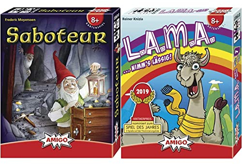 AMIGO Spiele 4900 - Saboteur & Spiel + Freizeit Spielkarten 01907 - LAMA