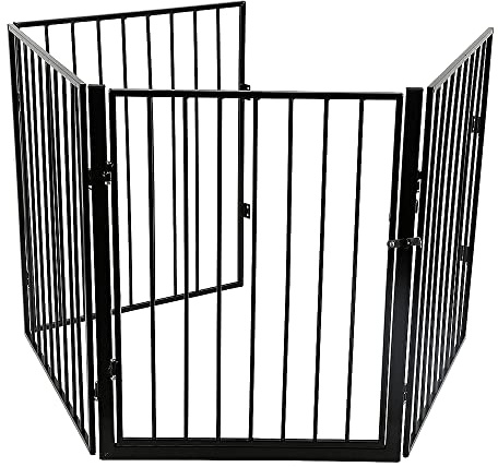 Vallas Infantiles, Proteccion Escaleras Niños, Barrera De Seguridad para Perros, Reja De Protección para Chimenea, Metal (240 * 2.5 * 75cm (4 pz))