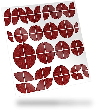 Finest Folia Emblem Ecken Aufkleber kompatibel mit BMW selbstklebend Auto Sticker wasserfest Motorrad Zubehör 74 teilige Folie K102 (Forged Carbon Rot Glossy)