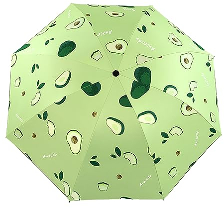 Hearda Ombrello Portatile, Ombrellone da Antivento, Ombrello Pieghevole Compatto, Asciugatura Rapida Ombrello da Viaggio Apertura/Chiusura Manualeombrello Pioggia (Avocado,Diametro 96 cm)