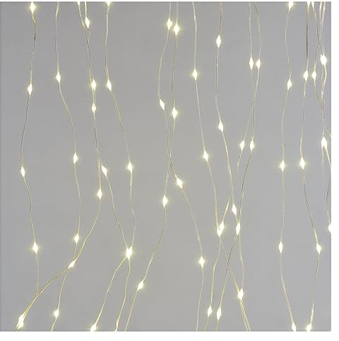 EMOS LED-Lichtervorhang, 300 LEDs Drop Lichterkette, 2,9m lange Weihnachtslichterkette + 3m Zuleitung inkl. Netzteil, 8 Lichtmodi, für Partys, Weihnachten, warmweiß, IP44 für Innen und Außen