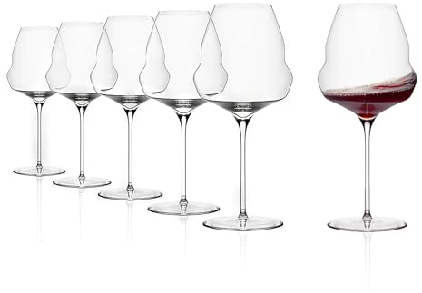 Stölzle Lausitz Copas de vino tinto de color burdeos, juego de 6 copas de vino tinto, grandes extravagantes, copas de vino tinto, copas de vino tinto, copas de vino tinto, copas de vino tinto, color