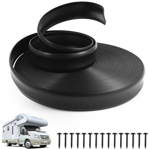 GGTE Insert de moulage universel en vinyle noir pour véhicule récréatif – 15,2 m – Résistant aux UV, facile à installer, barrière de protection pour remorques de voyage et bateaux