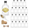 20 bottiglie in vetro, 250 ml, stile fiaschetta per alcool, con tappo a vite, nero + 20 etichette personalizzate + 20 etichette Kraft + spago – bottiglia per Whiskey, Rum, Liquore, fiale tascabile, 20