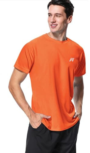 MeetHoo Rash Guards Uomo Maglietta Sportiva Maglia Protettiva Anti UV Magliette Sportive T-Shirt Short Sleeve Maglie Piscina Running, Protezione Solare UPF 50+