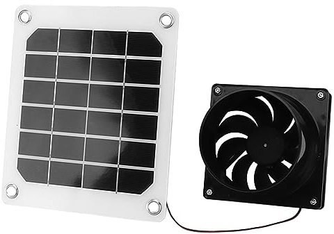 Natudeco 20 W Solarpanel-Abluftventilator-Set, Tragbarer Solarbetriebener Ventilator, Solar-Dachlüftungssystem Mit Schutznetz Für Haustierhaus, Hühnerstall
