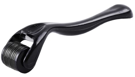 Okaywor Microneedling Roller cheveux repousse Rouleau pour la pousse de la barbe aiguilles en 0,5MM cheveux,roller Rouleau pour hommes Rouleau barbe noire matte Stimuler la croissance de la (noir)