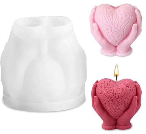 YdseozOA Stampi per candele in silicone del cuore mantenimento a mano stampo per resina cardiaco 3D in resina epossidica candele profumate artigianali fatte a mano decorazioni per la casa