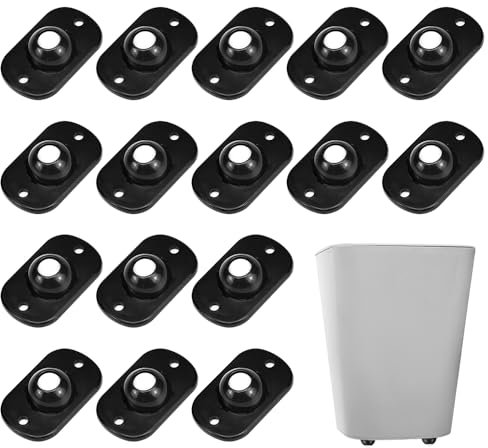 CAREDGO 16 Stück Mini Rollen für Möbel, Möbelkugelrollen, 360 Grad Kugelrollen für Möbel, Selbstklebendes Starkes Rollenrad, Möbelrollen Selbstklebend, Kugelrollen Mini, Mülleimer Kugelrolle Rollen