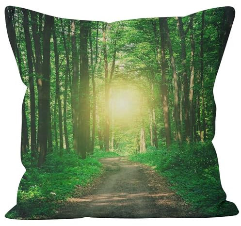 Ethereval Leinen Kissenbezüge Terasse Kissenbezug Landhausstil 1Pcs, Wälder, Natürliche Landschaft Kissenbezüge Dekokissen Kissenbezug XXL Couch Premiumtouch-Kissenbezüge 50x50cm