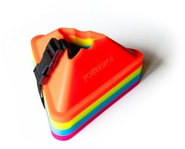 POWERSHOT Cônes Triangulaire - Lot de 20 - Mini plots de Football triangulaires - Utilisation Multisports