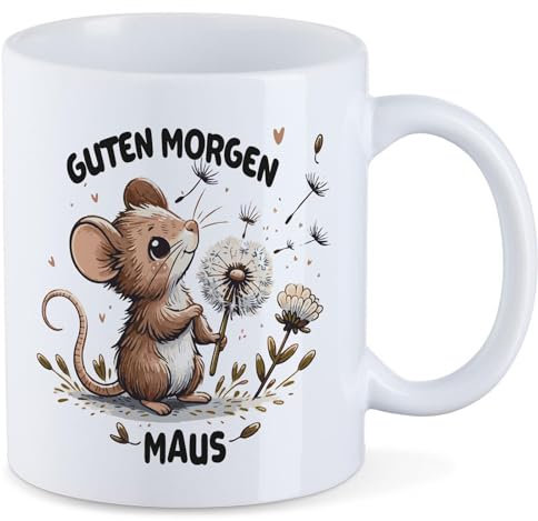 Huuraa Tasse Guten Morgen Maus Geschenk 330ml Weiß Guten Morgen Präsent